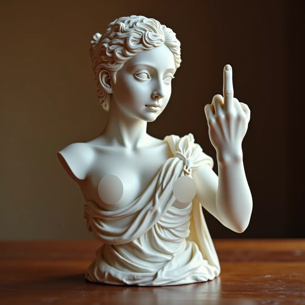 Funny Greek Statue That Flips People Off