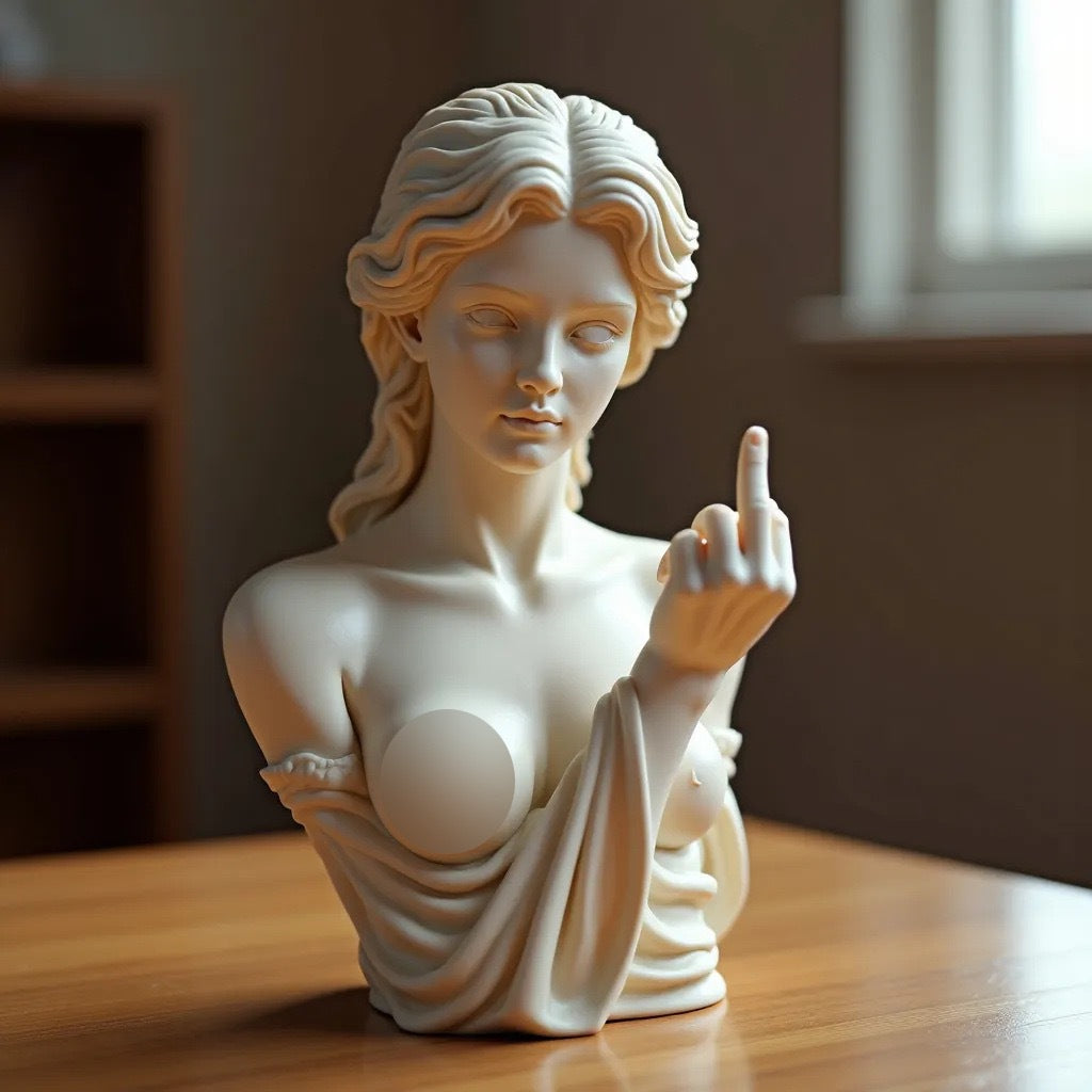 Funny Greek Statue That Flips People Off