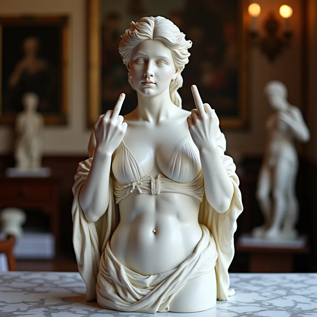 Funny Greek Statue That Flips People Off