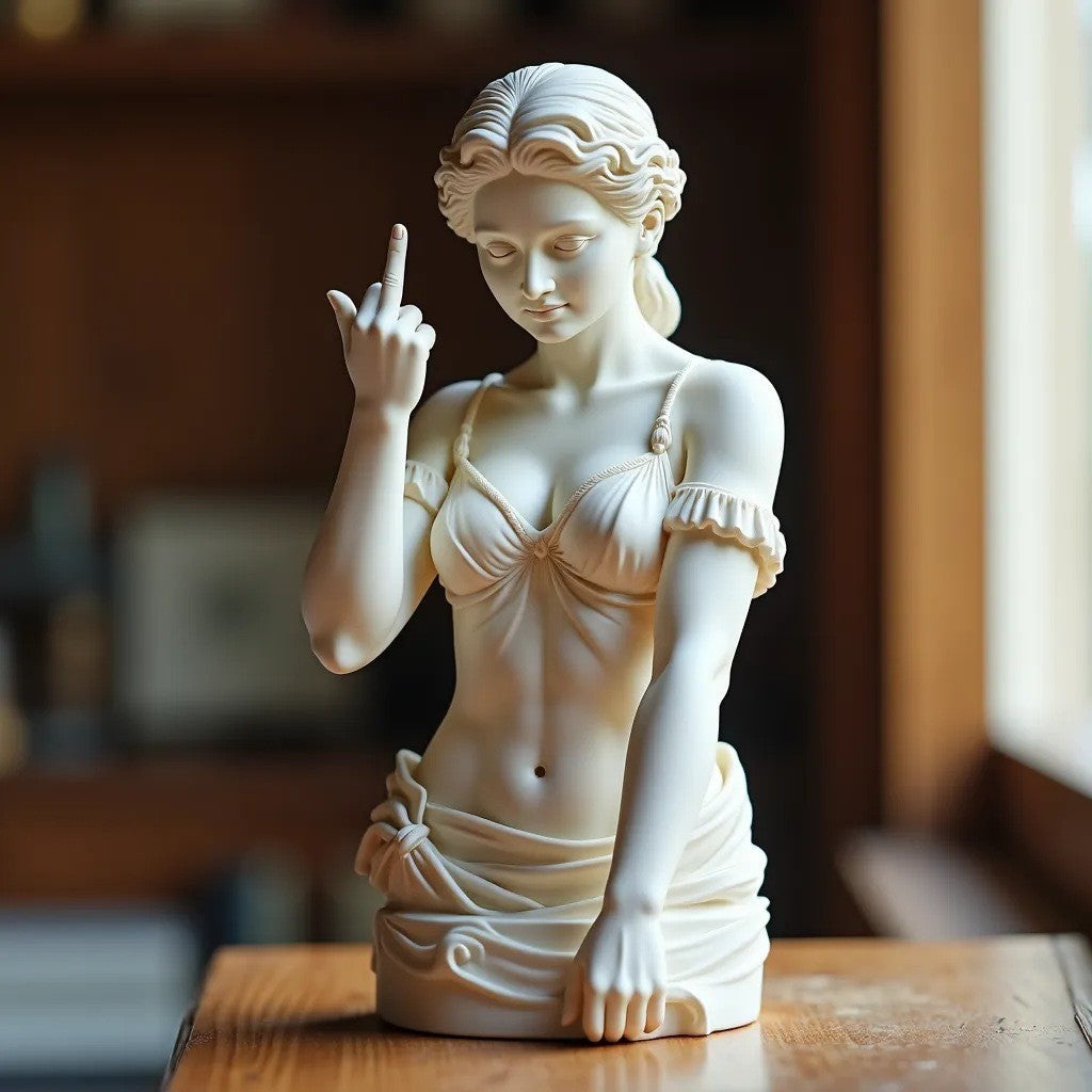 Funny Greek Statue That Flips People Off
