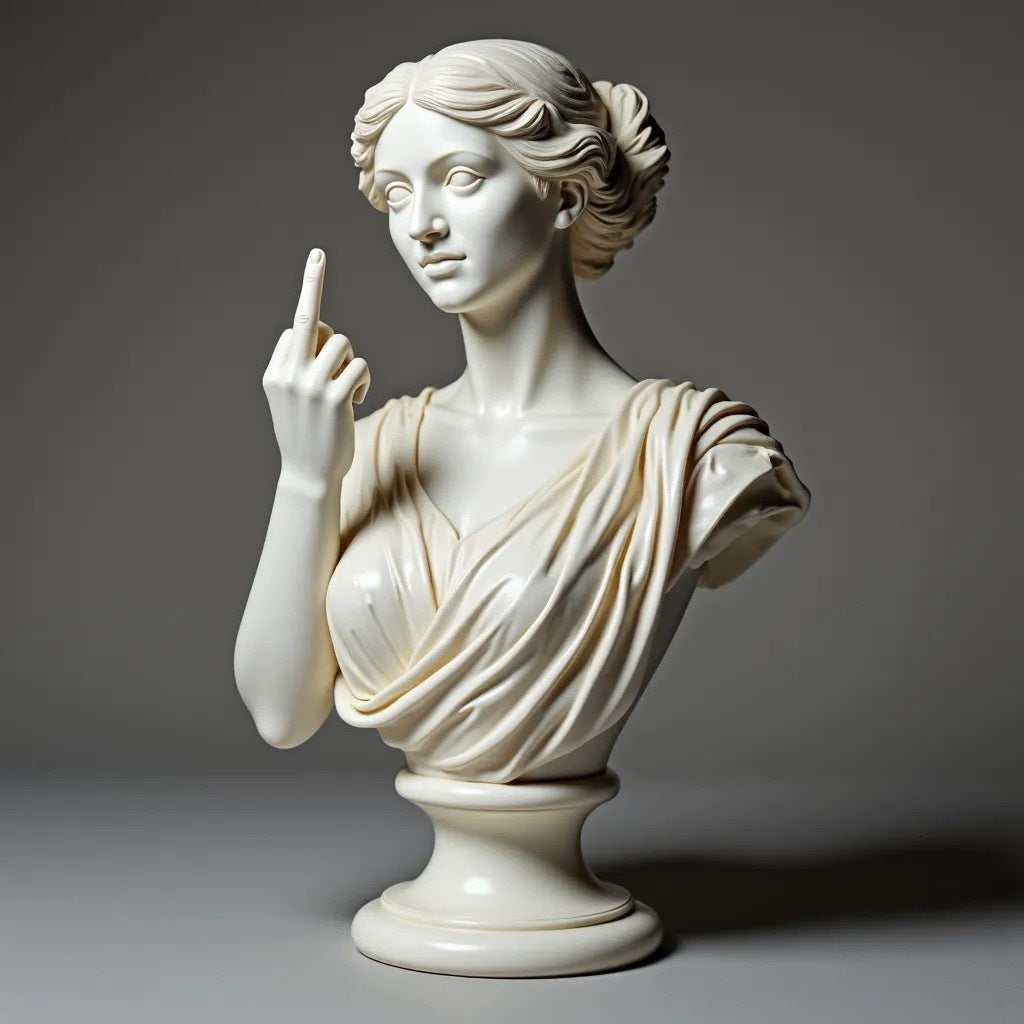 Funny Greek Statue That Flips People Off